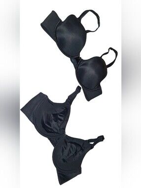 Clothes: 2pc Black Vanity Fair Bras 36C